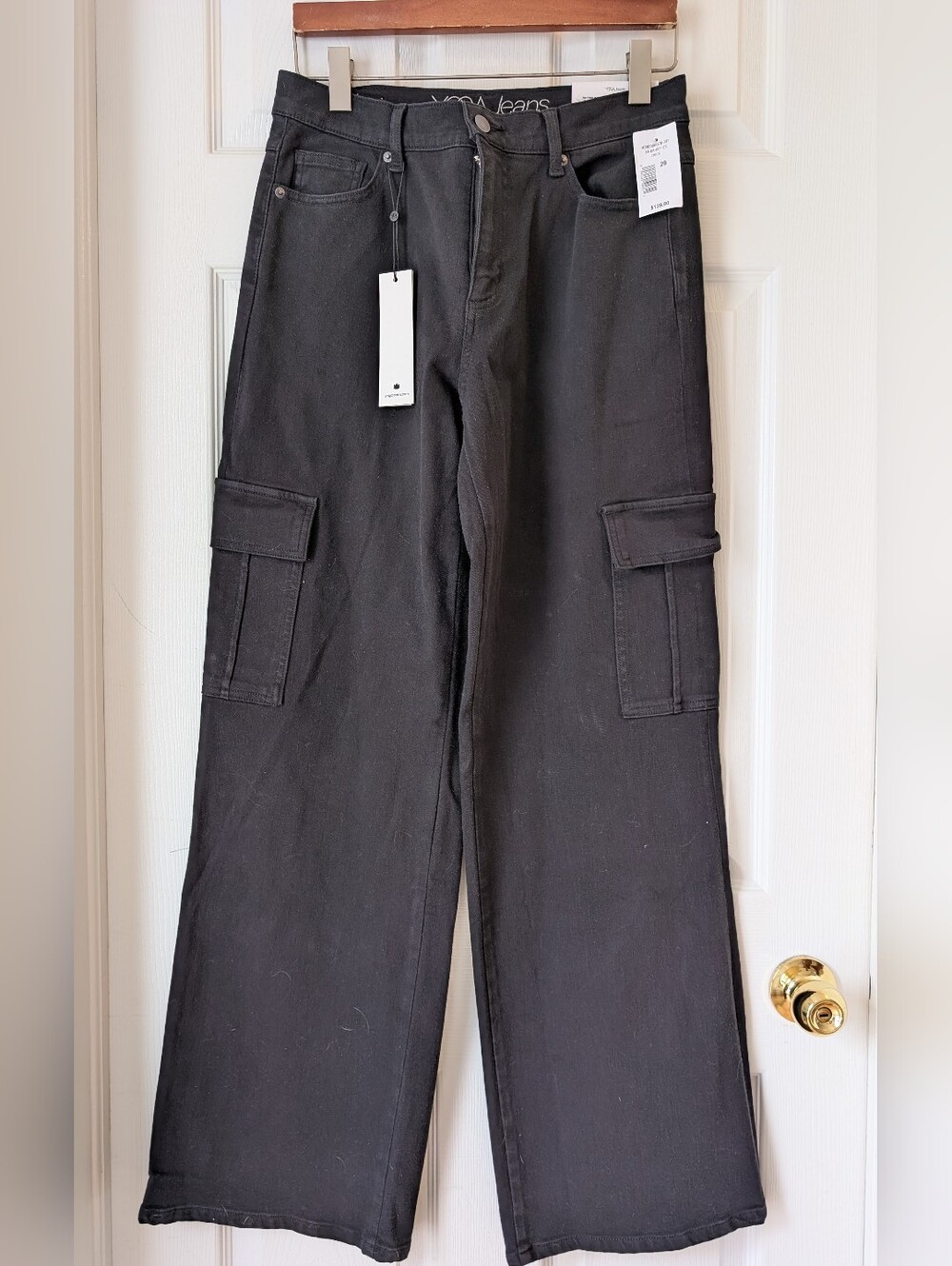 Yoga Jeans Wide Leg Black Cargo Jeans